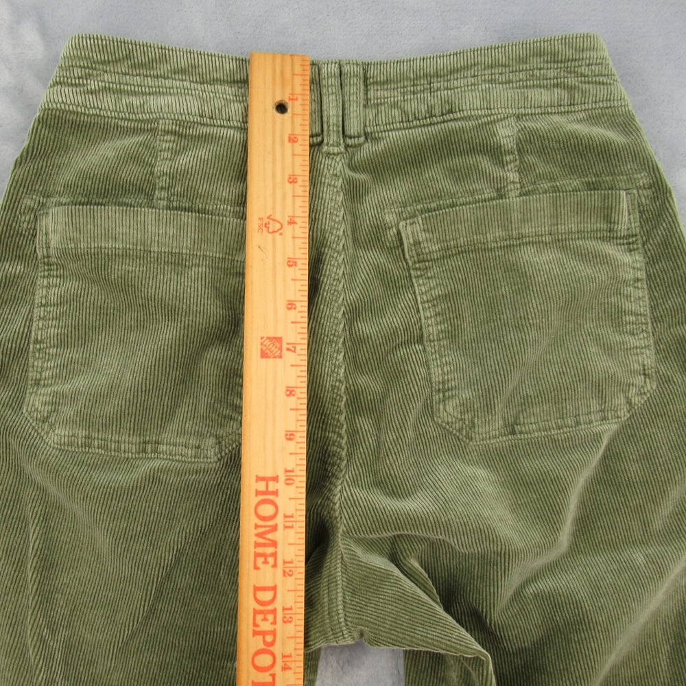 Pilcro Corduroy Pants Women 28 Green High Rise Straight Leg Utility Cargo Pocket - Picture 9 of 12